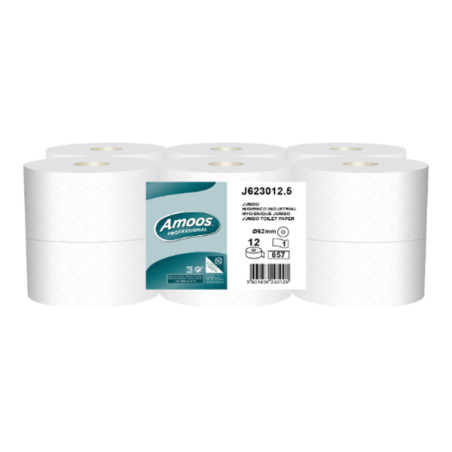 HIGIENICO JUMBO 1F AMOOS PROF. 857S (12r x 300m)